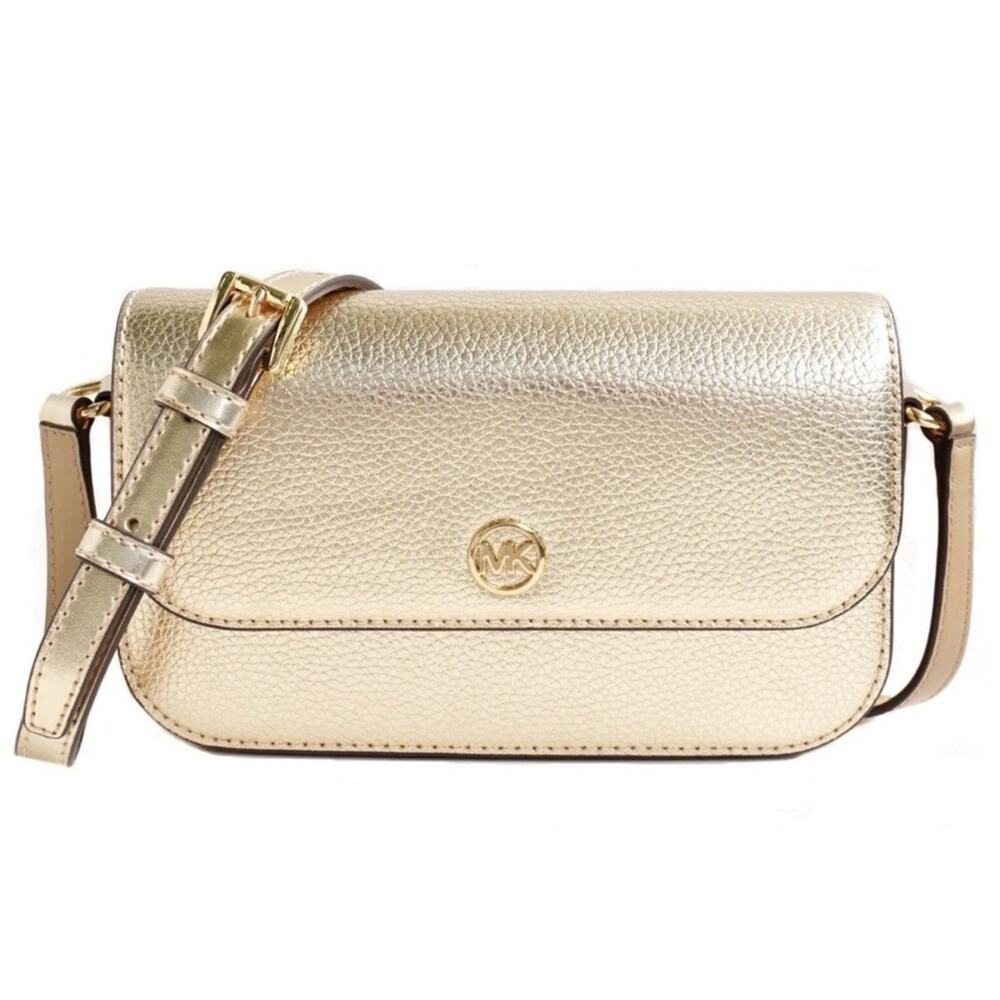 Michael Kors Jet Set Travel matalic leather crossbody